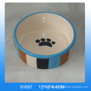 High quality footprint design ceramic dog bowl